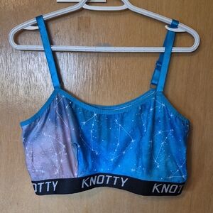 Constellation Print Bralette - Teal/Blue